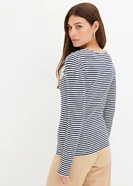 T-shirt manches longues avec détail sur le décolleté, bonprix