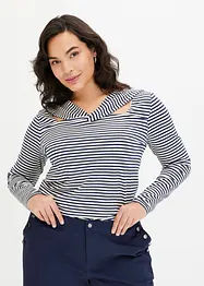 T-shirt manches longues avec détail sur le décolleté, bonprix