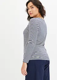 T-shirt manches longues avec détail sur le décolleté, bonprix