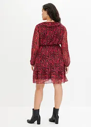 Robe en mesh imprimé à volants, bonprix