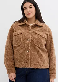 Blouson en maille peluche à poches plaquées, bonprix