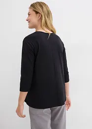 T-shirt boxy à base asymétrique, manches ¾, bonprix