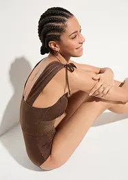 Maillot 1 pièce sculptant brillant, maintien léger, bonprix