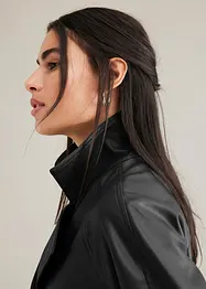 kurzer Lederimitat-Trenchcoat, bonprix
