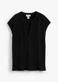 Kurzarmshirt mit Henley-Ausschnitt aus Viskosemix, bonprix