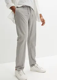 Pantalon chino en lin majoritaire avec taille extensible Regular, droit, bonprix
