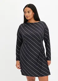 Robe courte rayée à effet drapé, bonprix