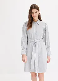 Robe chemise à manches bouffantes et ceinture à nouer, bonprix