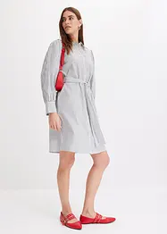 Robe chemise à manches bouffantes et ceinture à nouer, bonprix