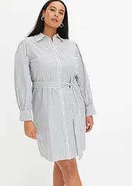 Robe chemise à manches bouffantes et ceinture à nouer, bonprix