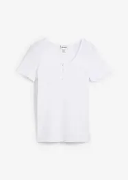 T-shirt col Henley, 100% coton, bonprix