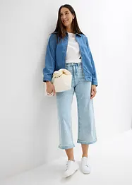 Veste en jean, style blouson, avec fermeture zippée, bonprix