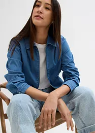 Veste en jean, style blouson, avec fermeture zippée, bonprix