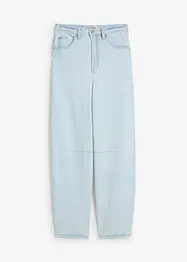 Jean Balloon taille haute et élastiquée, ultra doux, raccourci, bonprix