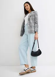 Jean Balloon taille haute et élastiquée, ultra doux, raccourci, bonprix