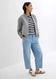 Jean balloon taille mi-haute ultra doux, cropped, bonprix