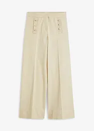 Wide Leg Hose aus Twill mit dekorativen Knöpfen, bonprix