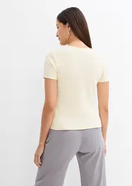 Lot de 2 T-shirts en coton côtelé, bonprix