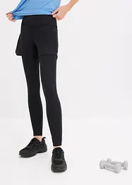 Sport-Leggings mit Shorts und Handytasche aus Mesh, bonprix