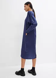 Robe midi à manches chauve-souris en satin fluide, bonprix