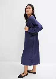 Robe midi à manches chauve-souris en satin fluide, bonprix