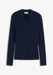 Ripp-Strickpullover mit Polokragen, bonprix