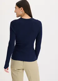 Ripp-Strickpullover mit Polokragen, bonprix
