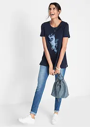 T-Shirt mit Seepferdchen Druck aus Bio-Baumwolle, bonprix