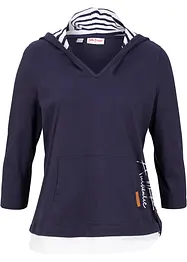 Kapuzen-Shirt, 3/4-Arm, bonprix