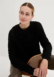 Pull en laine à manches chauve-souris, bonprix
