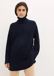 Oversize-Rollkragenpullover aus Baumwoll-Mix, bonprix
