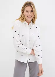 Musselin-Bluse mit Herzen, bonprix