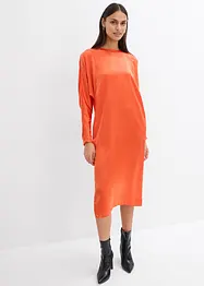 Midikleid mit Fledermausärmeln aus fließendem Satin, bonprix