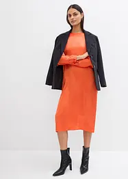 Midikleid mit Fledermausärmeln aus fließendem Satin, bonprix
