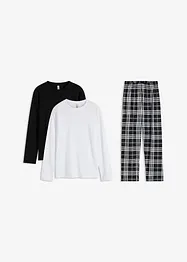 Pyjama mit Bio-Baumwolle (3-tlg. Set), bonprix