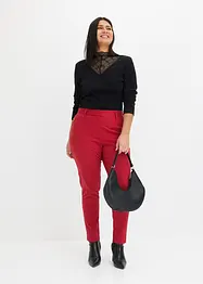 Rippshirt mit Spitzen-Ausschnitt, bonprix