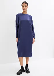 Midikleid mit Fledermausärmeln aus fließendem Satin, bonprix