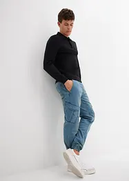 Jean jogger droit avec poches cargo, Regular, bonprix