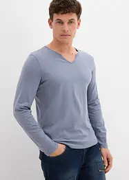 T-shirt manches longues à col V, Slim Fit, bonprix