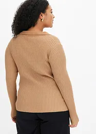 Pull en fine maille à col décoratif, bonprix