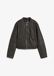 Veste biker, look used, bonprix