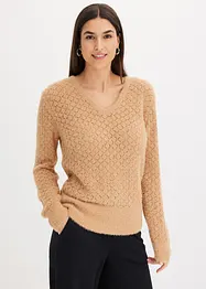 Pull ajouré avec fil peluche, bonprix