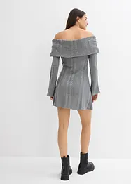 Robe en maille à encolure Bardot, bonprix