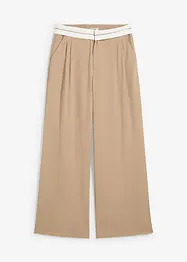 Pantalon à pinces avec taille contrastante, bonprix