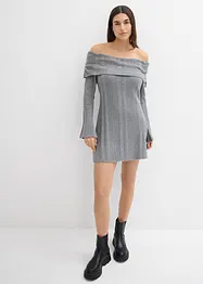 Robe en maille à encolure Bardot, bonprix