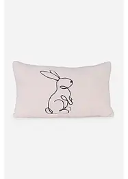 Coussin déco ultra-doux avec broderie lapin moderne, bonprix