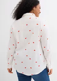 Chemisier en gaze de coton à motif cœurs, bonprix