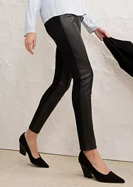 Legging en cuir d'agneau nappa à empiècement élastique, bonprix