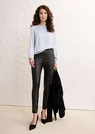 Lammnappa-Lederleggings mit elastischem Einsatz, bonprix