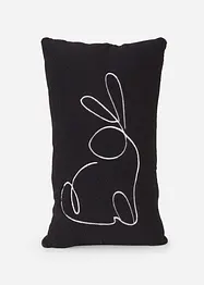 Coussin déco ultra-doux avec broderie lapin moderne, bonprix